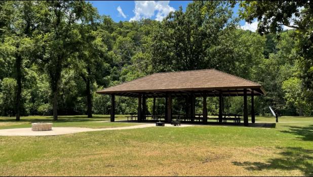 The Big Spring pavilion features a fire pit reached by an accessible pathway. photo provided by NPS