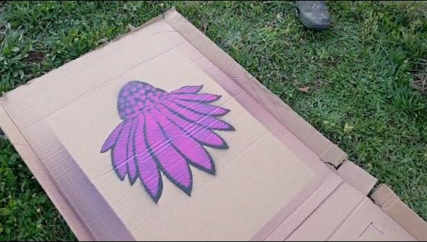 Sample flowers that will combine to make the flower walkway on the sidewalks. courtesy of Garrett Melby Art