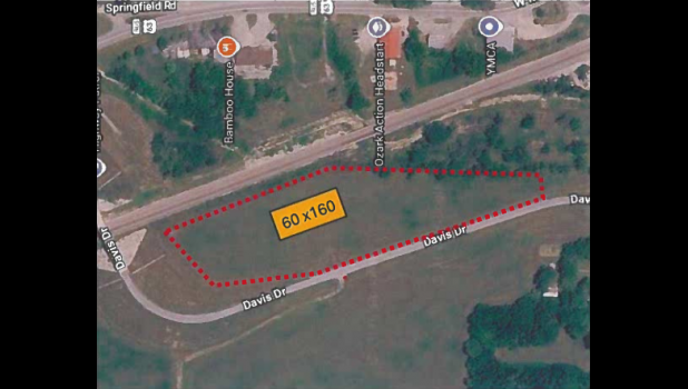 A map showing the location of the proposed beef processing facility, currently located outside city limits. The property owner’s request would annex the property into the city of Willow Springs. courtesy of the City of Willow Springs