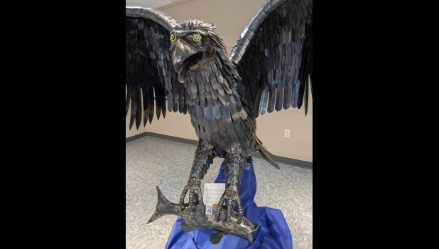"Catch of the Day", a metal sculpture by Jim Davis. photo provided